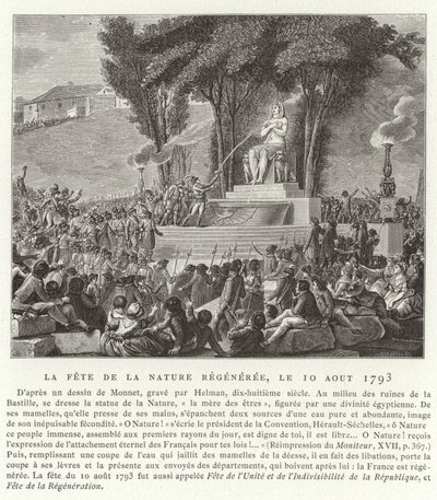 مهرجان تجديد الطبيعة ، باريس ، 10 أغسطس 1793 بواسطة المدرسة الفرنسية