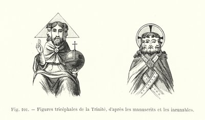 أشكال ثلاثية الرؤوس من ترينيداد ، بعد المخطوطات و incunabula (النقش) بواسطة المدرسة الفرنسية