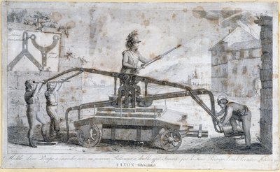 مضخة إطفاء الحريق في ليون عام 1808 بواسطة المدرسة الفرنسية