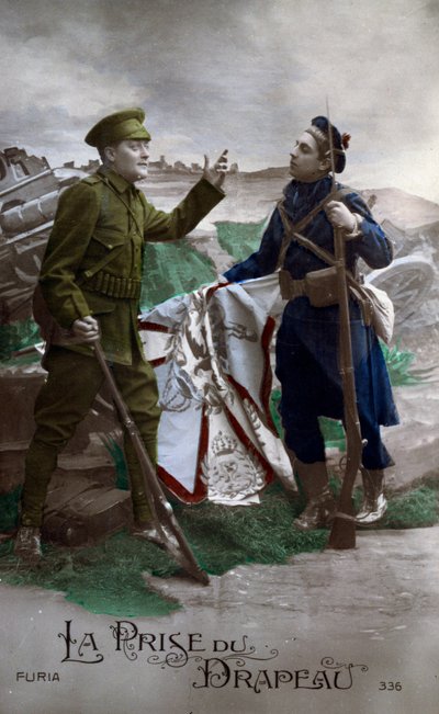 الحرب العالمية الأولى: بطاقة بريدية بعنوان quot;العلمquot; عام 1914 (صورة) بواسطة المدرسة الفرنسية