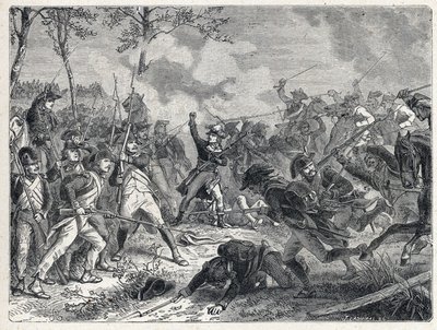 التحالف الأول: لازاروس نيكولا مارغريت كارنوت (1753-1823) أثناء معركة واتينييس ضد القوات الفرنسية للجيش النمساوي في 16 أكتوبر 1793. بواسطة المدرسة الفرنسية