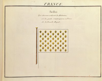 علم أمير العائلة المالكة ، من Pavillons des Puissances Maritimes (نقش الألوان) بواسطة المدرسة الفرنسية