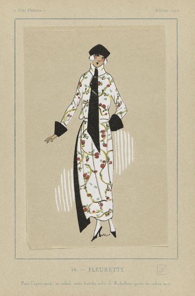 Fleurette، من Tres Parisiens، منشور. 1922 (طباعة بالاستنسل) بواسطة المدرسة الفرنسية