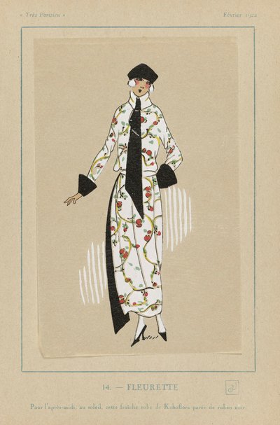فلوريت ، حانة. 1922 طباعة الاستنسل. بواسطة المدرسة الفرنسية