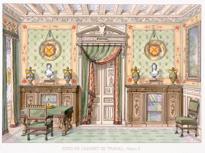 Fond de cabinet de travail بأسلوب Henri II من Le Gared-Meuble ، بواسطة المدرسة الفرنسية