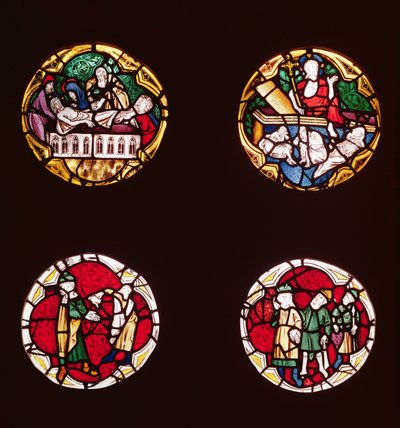 أربع نوافذ تصور مشاهد من حياة المسيح ، من Chapelle du Rosaire بواسطة المدرسة الفرنسية