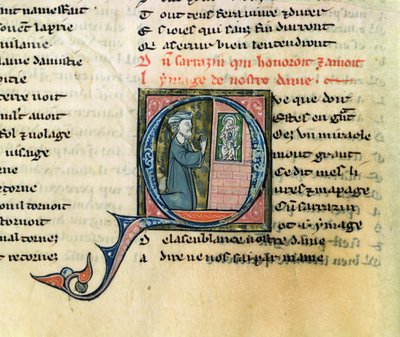 Fr.1533 f.100v Saracen تم تحويله بصورة العذراء من La Vie Nostre Dame بواسطة المدرسة الفرنسية