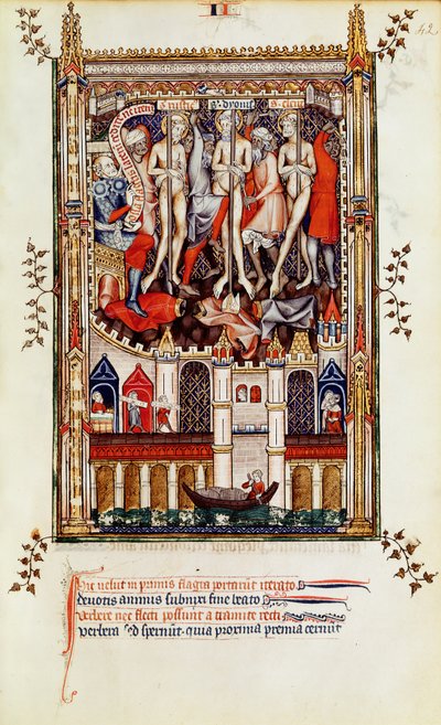 Fr 2092 f.42 التسمية الثالثة للقديس دينيس ورفاقه ، من Vie de St. Denis ، 1317 بواسطة المدرسة الفرنسية