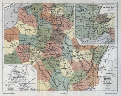 فرنسا وبلجيكا لحملة 1814-1815 - نقش في "هيستوار دو فرانس" لفيكتور دروي (1811-1894) - 1882 بواسطة المدرسة الفرنسية