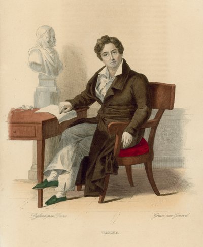 Francois-Joseph Talma (coloured engraving) بواسطة المدرسة الفرنسية