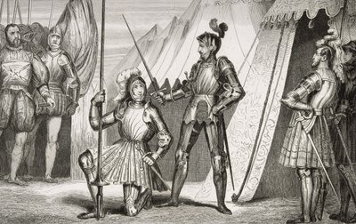فرانسيس الأول (1494-1547) حصل على لقب الكابتن بايارد بعد معركة ماريجنانو ، من "هيستوار دي فرانس" من قبل كولارت ، نُشر عام 1840 بواسطة المدرسة الفرنسية