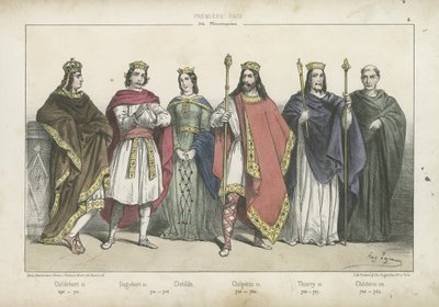 ملوك وملكات الفرنجة من سلالة Merovingian بواسطة المدرسة الفرنسية