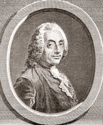 فرانسوا أوغسطين دي باراديس دي مونكريف ، 1687-1770. كاتب وشاعر فرنسي. من Les Heures Libres تم نشره عام 1908. بواسطة المدرسة الفرنسية
