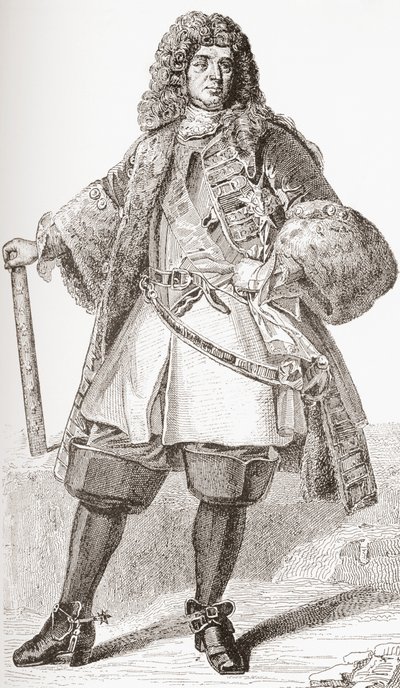 فرانسوا دي نيوفيل ، دوق فيلروي الثاني ، 1644 1730. جندي فرنسي. من Les Heures Libres تم نشره عام 1908. بواسطة المدرسة الفرنسية