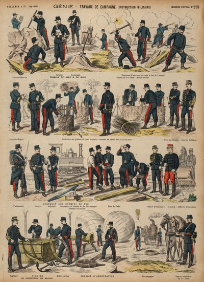 French Army engineers (coloured engraving) بواسطة المدرسة الفرنسية