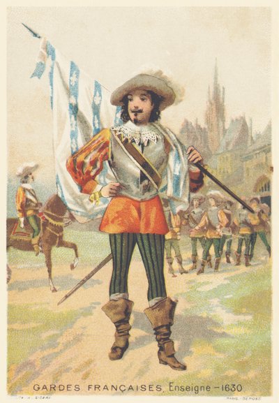 الحرس الفرنسي ، الراية عام 1630 (Regiment d&39;infanterie de la Maison du Roi de France ، تم إنشاؤه عام 1563 وتم حله عام 1789) بواسطة المدرسة الفرنسية
