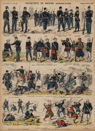French Marines (coloured engraving) بواسطة المدرسة الفرنسية