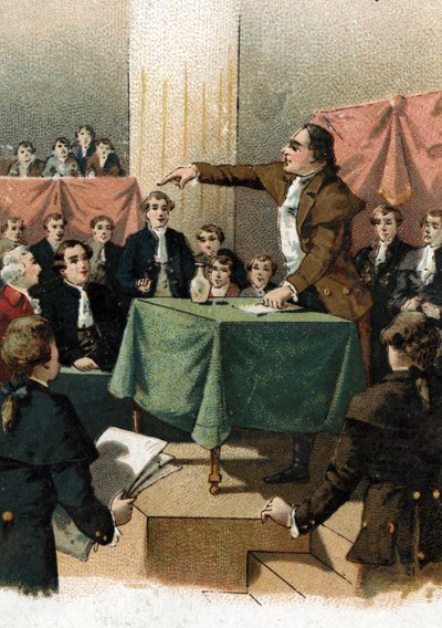 الثورة الفرنسية - جورج جاك دانتون (1759-1794) يهتف "" للهزيمة ، نحن بحاجة إلى الجرأة ، والجرأة دائمًا "أغسطس 1792 (الثورة الفرنسية: جورج دانتون يتحدث" "نحن بحاجة إلى الجرأة ، والمزيد من الجرأة ، والجسارة دائمًا! "" أغسطس 1792) بواسطة المدرسة الفرنسية