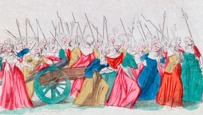 الثورة الفرنسية: "" فرساي ، فرساي "" مسيرة النساء في فرساي 5/10/1789 (مسيرة النساء في فرساي ، باريس ، 5 أكتوبر 1789 بواسطة المدرسة الفرنسية