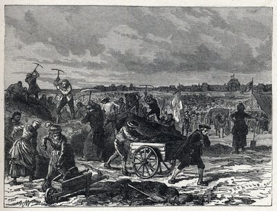 الثورة الفرنسية: أعمال Champs de Mars (Champs-de-Mars) في باريس ، للتحضير ل Fete de la Federation عام 1790. بواسطة المدرسة الفرنسية