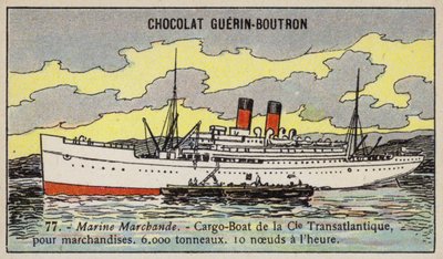 سفينة شحن فرنسية تابعة لشركة Compagnie Transatlantique (كروموليثو) بواسطة المدرسة الفرنسية