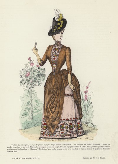 لوحة أزياء فرنسية ، 1885-1886 بواسطة المدرسة الفرنسية