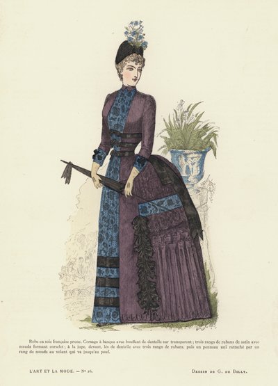 لوحة أزياء فرنسية ، 1885-1886 بواسطة المدرسة الفرنسية