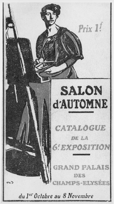 رسم توضيحي للغلاف الأمامي لكتالوج صالون 6Automne في Grand Palais ، باريس ، 1908 بواسطة المدرسة الفرنسية