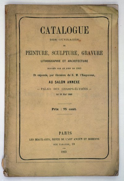 الغلاف الأمامي لكتالوج صالون الرفض 1863 بواسطة المدرسة الفرنسية