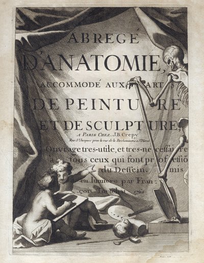 واجهة - تشريح تجريدي ، ملائم لفنون الرسم والنحت - Abrege d'Anatomy ، accommode aux Arts de peinture et المنحوت ، ووضع نظام جديد من قبل فرانسوا تورتبات (1610-1690) - 1760 بواسطة المدرسة الفرنسية