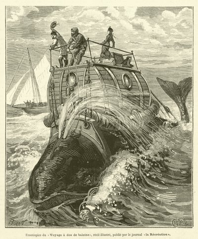 مقدمة من Voyage a dos de baleine ، قصة لامعة ، نشرتها صحيفة Recreation (نقش) بواسطة المدرسة الفرنسية