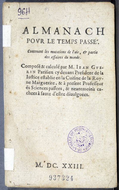 واجهة كتاب "Almanach pour le temps passe" لجين جويرين بواسطة المدرسة الفرنسية