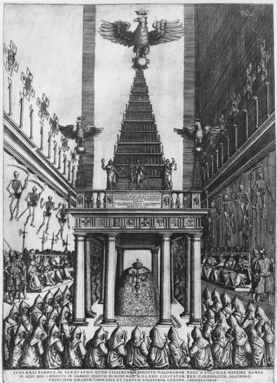 جنازة Sigismund II Augustus ، ملك بولندا ودوق ليتوانيا الكبير في روما ، 1572 بواسطة المدرسة الفرنسية