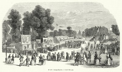 Funfair on the Carre Marigny ، الشانزليزيه ، باريس (نقش) بواسطة المدرسة الفرنسية