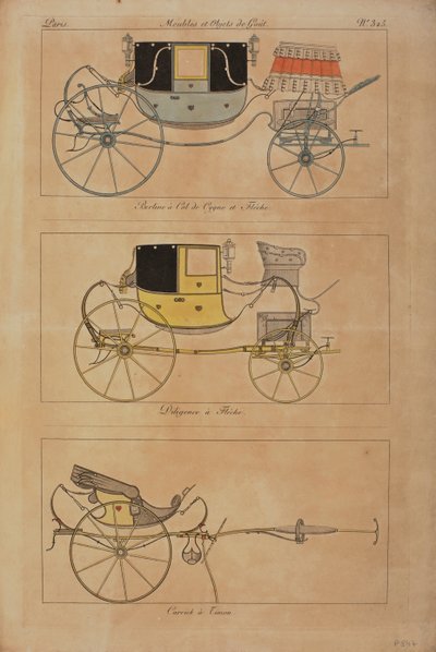 Furniture and Objects of Taste (coloured engraving) بواسطة المدرسة الفرنسية