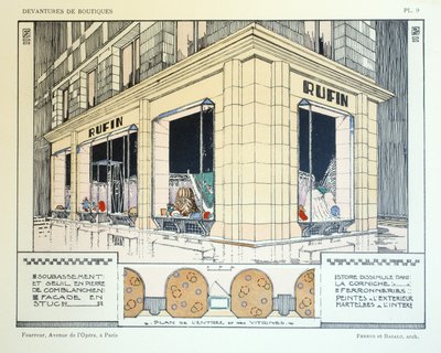 Furrier ، اللوحة 9 ، رسم توضيحي من Devantures de Boutiques بقلم لويس بيير سيزيل ، باريس ، 1927 بواسطة المدرسة الفرنسية
