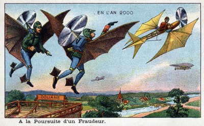 Futuredays: رؤية القرن التاسع عشر لعام 2000 - سلسلة "En l'year 2000": محاكمة احتيال في الجمارك - الطباعة الحجرية الملونة بواسطة فيلمارد بواسطة المدرسة الفرنسية