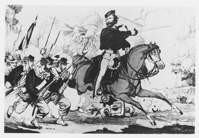 غاريبالدي في روكا دانجول ، 3 يوليو 1866 (ليثو) بواسطة المدرسة الفرنسية