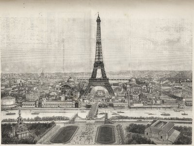 منظر عام للمعرض العالمي في باريس عام 1889 مع برج إيفل من تروكاديرو ، نقش - منظر عام للمعرض العالمي في باريس عام 1889 مع برج إيفل ، نقش في لوموند لامع دي 1889 بواسطة المدرسة الفرنسية