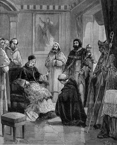 Gerbert d'Aurillac (938-1003) البابا المستقبلي تحت اسم سيلفستر الثاني (999 إلى 1003) ، الفيلسوف وعالم الرياضيات الذي قدمه الكونت بوريل إلى البابا يوحنا الثالث عشر ، البابا من 965 إلى سبتمبر 972. في "التاريخ الشعبي للعلوم والاختراعات والاكتشافات جي بواسطة المدرسة الفرنسية