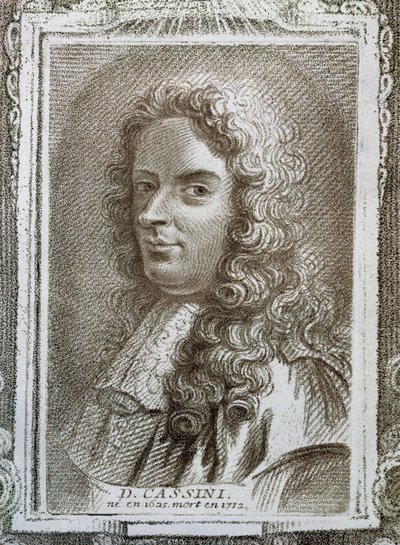جيوفاني دومينيكو كاسيني (1625-1712) ، رسم توضيحي من Histoire des Mathematiciens بواسطة ألكسندر سافيرين (1720-1805) ، نشر في باريس 1766 بواسطة المدرسة الفرنسية