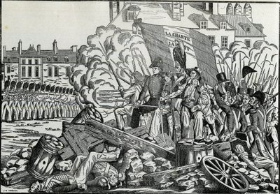 المعارك المجيدة التي لا تنسى في يوليو 1830 في منطقة قاعة مدينة باريس - ثورة 1830 - المعارك في أيام يوليو 1830 في باريس. بواسطة المدرسة الفرنسية