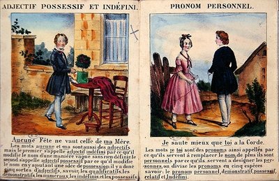 كتاب القواعد النحوية للأطفال. ج 1850 (لون ليثو) بواسطة المدرسة الفرنسية