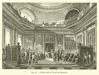 القاعة الكبرى في فندق des Monnaies بواسطة المدرسة الفرنسية