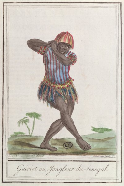 Griot أو Minstrel من السنغال ، 1796 بواسطة المدرسة الفرنسية
