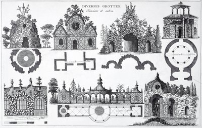 تصميمات الكهف من Jardins Anglo-Chinois لجورج لويس لو روج ، المنشورة 1775-78 بواسطة المدرسة الفرنسية