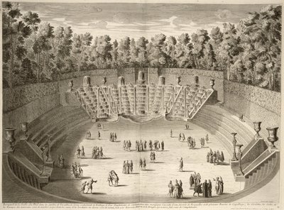 بستان سالي دو بال ، فرساي ، من Les Plans ، Profiles et Elevations des Ville et Chateau de Versailles ، محفورة بواسطة Lucas ، تم نشره في عام 1715 بواسطة المدرسة الفرنسية