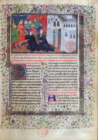 يقدم غيوم دي نانجيس (ت 130003) كتابه إلى فيليب الرابع (1268-1314) لو بيل ، ملك فرنسا من 1285-1314 بواسطة المدرسة الفرنسية