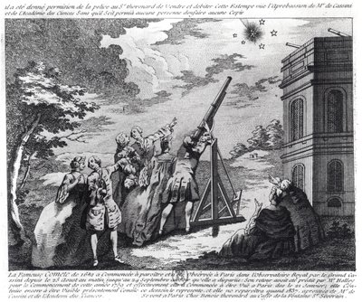 مذنب هالييس لوحظ في 1759 بواسطة كاسيني الثالث (1714-84) بواسطة المدرسة الفرنسية