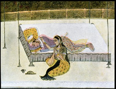 لا شيء بدون موسيقى ، رسم توضيحي لـ "الليالي العربية" ، 1895 (نقش الألوان) بواسطة المدرسة الفرنسية